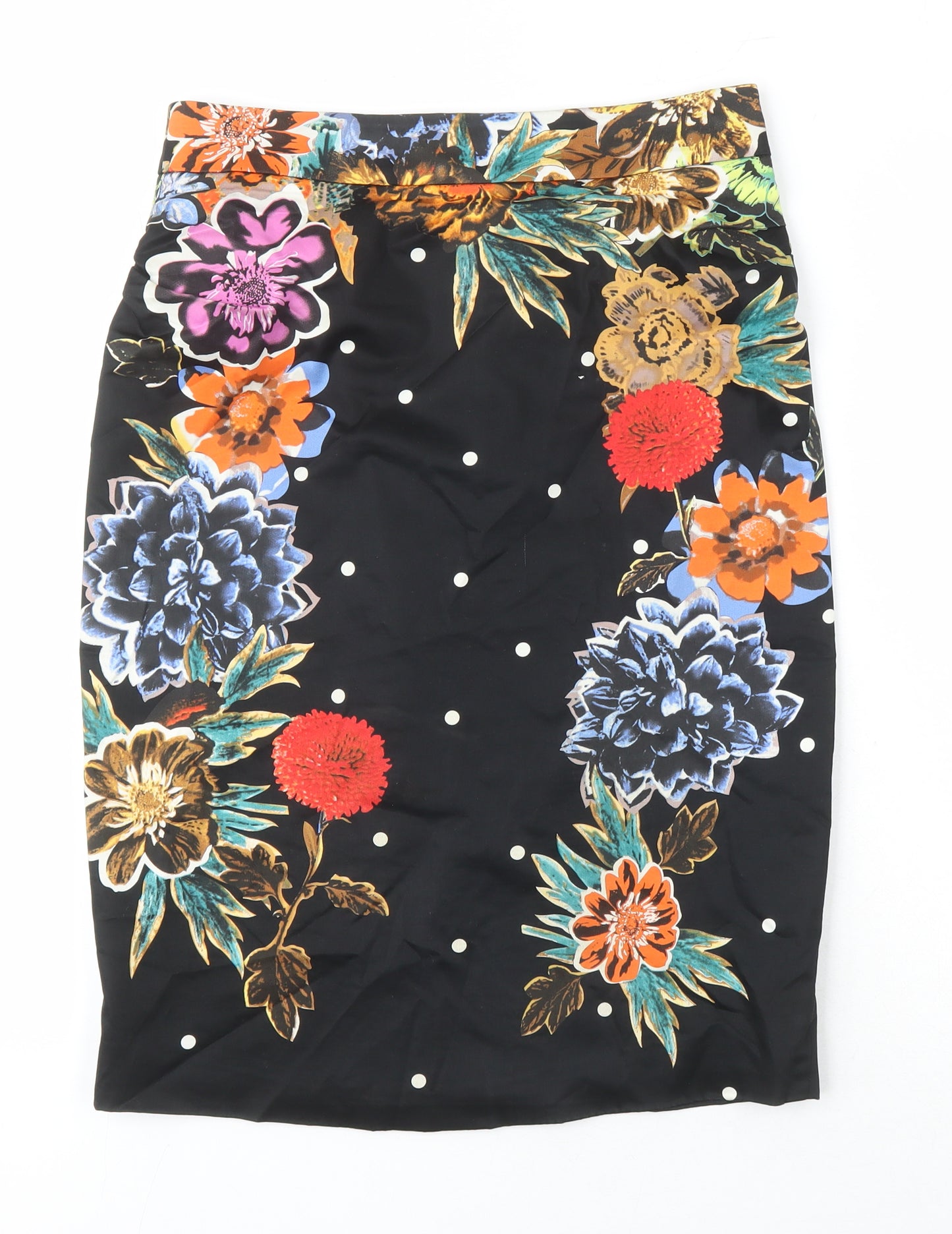 Baraschi Womens Multicoloured Floral Cotton Straight & Pencil Skirt Size 10