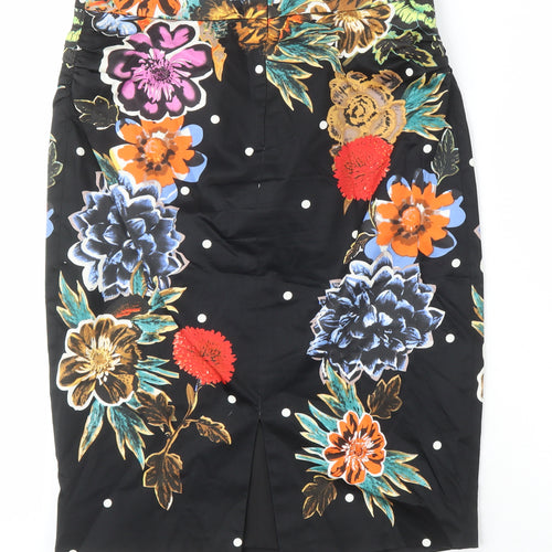 Baraschi Womens Multicoloured Floral Cotton Straight & Pencil Skirt Size 10