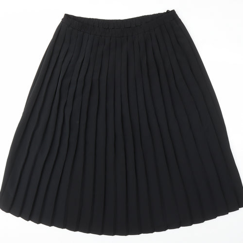 Freemans Womens Black Polyester Pleated Skirt Size 18
