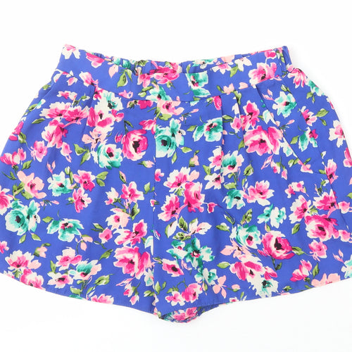 New Look Womens Multicoloured Floral Polyester Basic Shorts Size 10 Regular - Elasticated waist