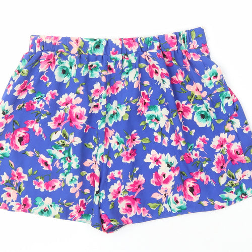 New Look Womens Multicoloured Floral Polyester Basic Shorts Size 10 Regular - Elasticated waist