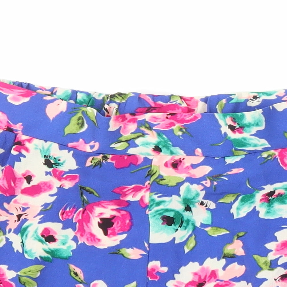 New Look Womens Multicoloured Floral Polyester Basic Shorts Size 10 Regular - Elasticated waist