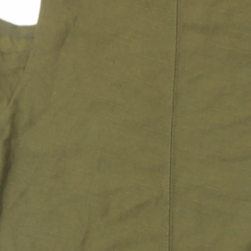 River Island Womens Green Geometric Cotton Shift Size 10 Round Neck - Cold shoulder