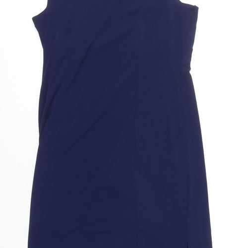 Nightingales Womens Blue Polyester Shift Size 18 Boat Neck