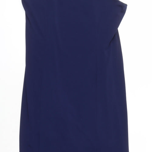 Nightingales Womens Blue Polyester Shift Size 18 Boat Neck