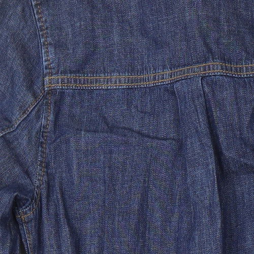 New Look Womens Blue 100% Cotton Shirt Dress Size 6 Collared