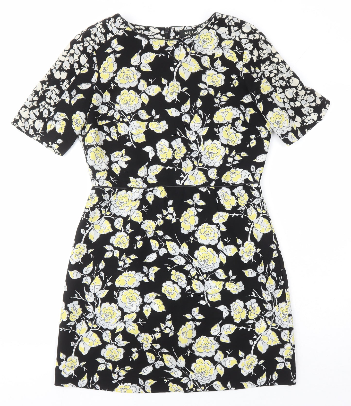 Oasis Womens Multicoloured Floral Polyester Skater Dress Size 10 Round Neck