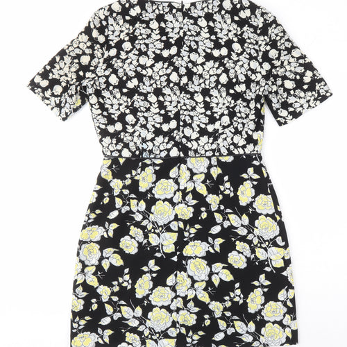 Oasis Womens Multicoloured Floral Polyester Skater Dress Size 10 Round Neck