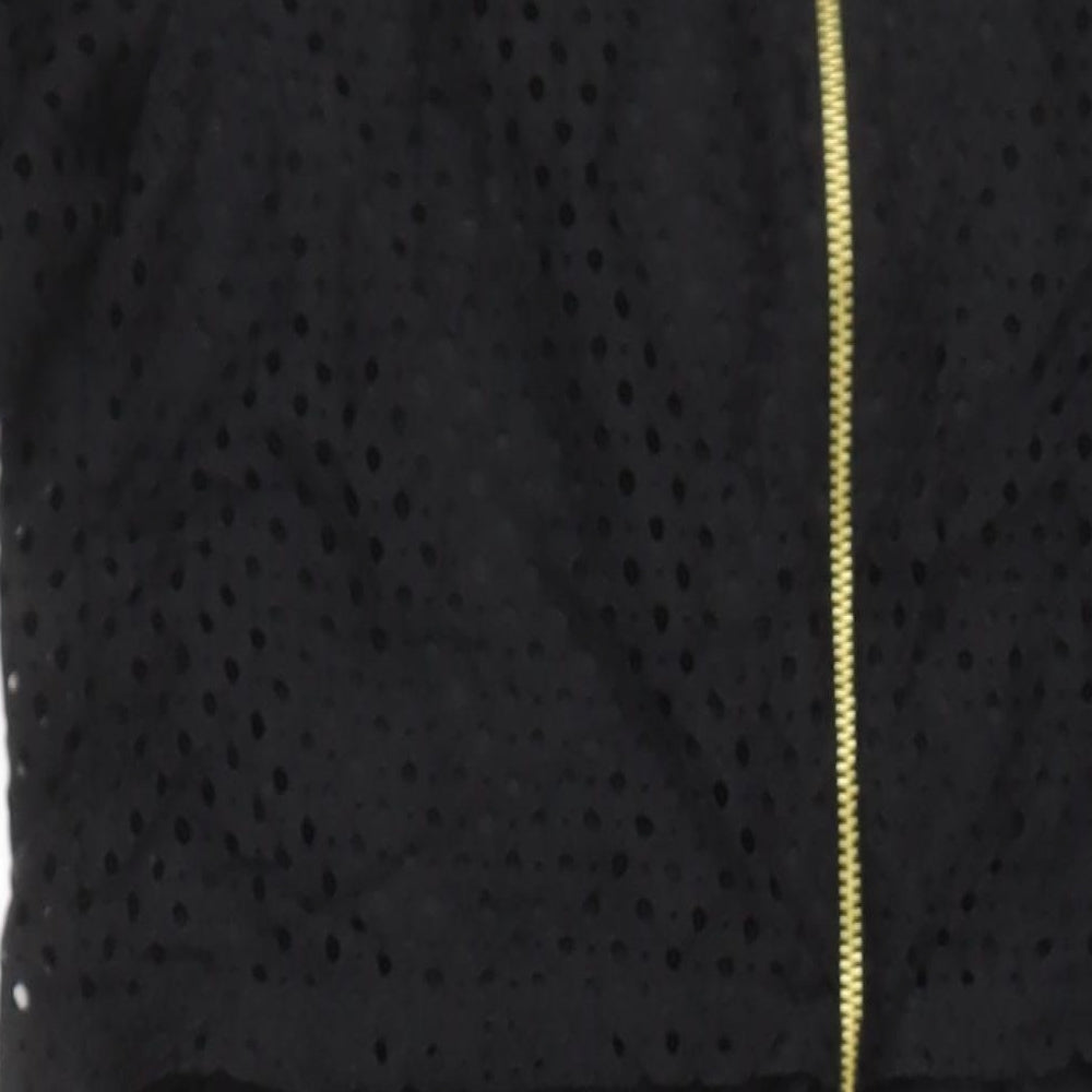 Miss Selfridge Womens Black Cotton A-Line Size 8 Round Neck Zip