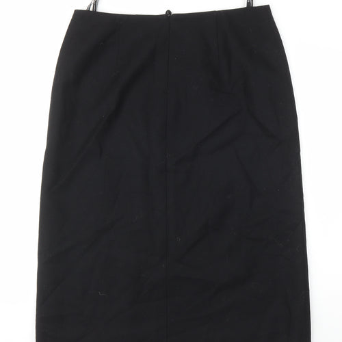 Seda Modell Womens Black Viscose A-Line Skirt Size 46 in Zip