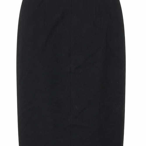 Seda Modell Womens Black Viscose A-Line Skirt Size 46 in Zip