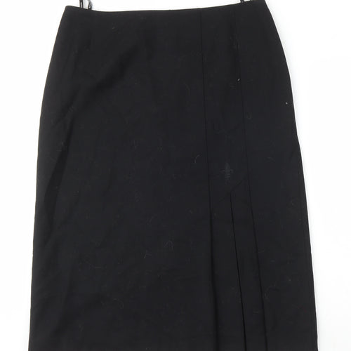 Seda Modell Womens Black Viscose A-Line Skirt Size 46 in Zip