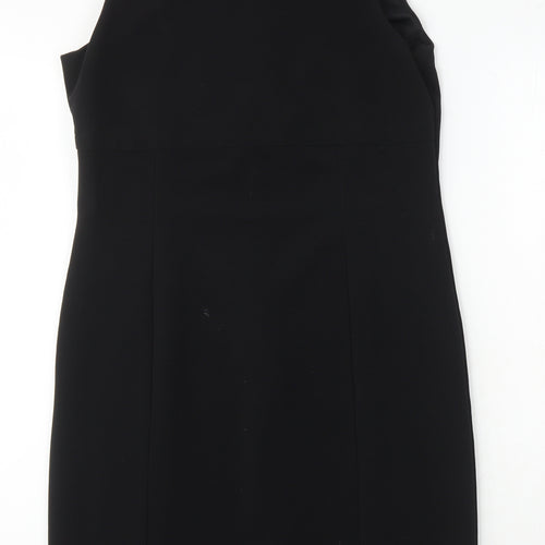 BHS Womens Black Polyester Shift Size 12 Roll Neck