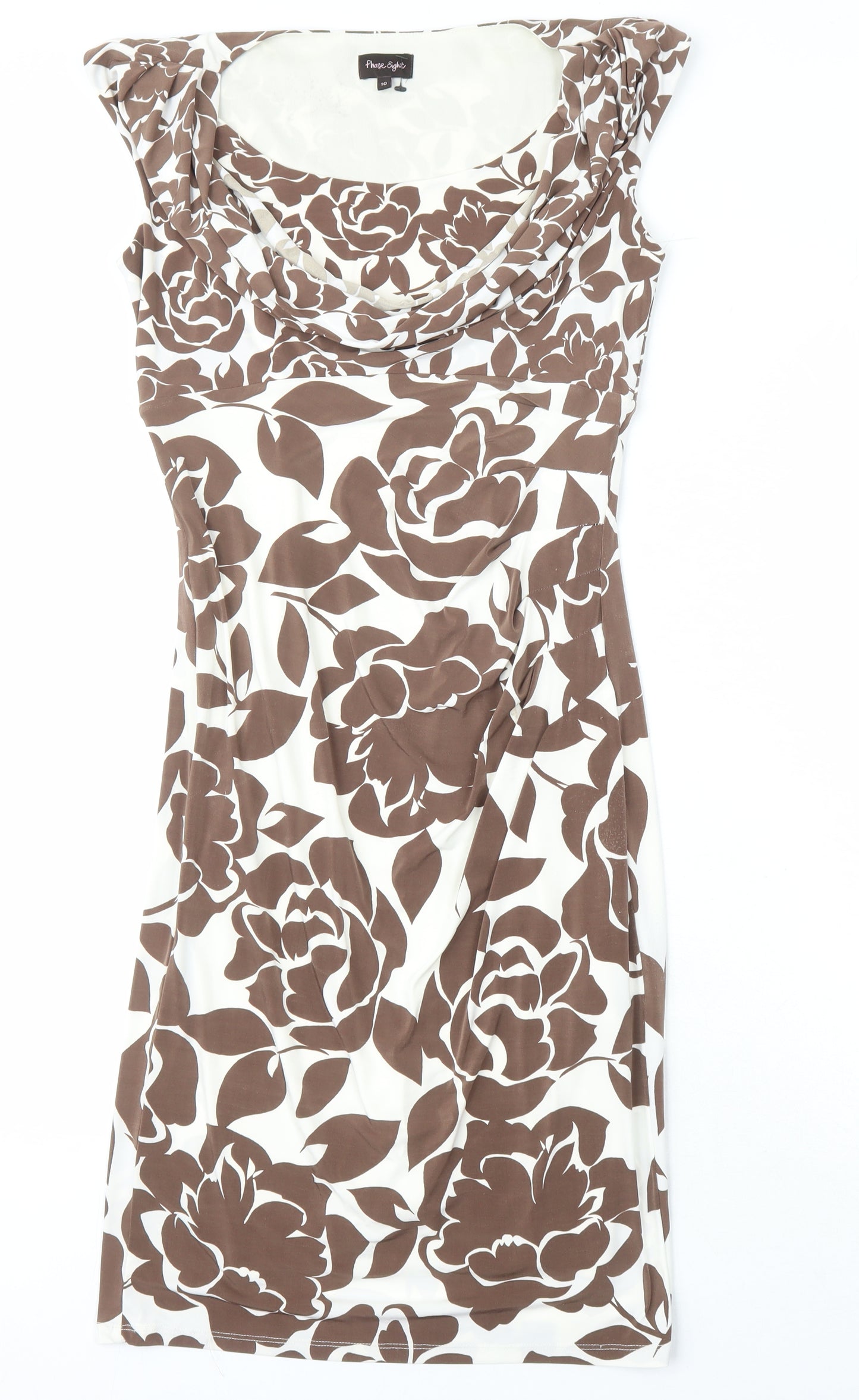 Phase Eight Womens Multicoloured Floral Polyester Blend Pencil Dress Size 10 Boat Neck