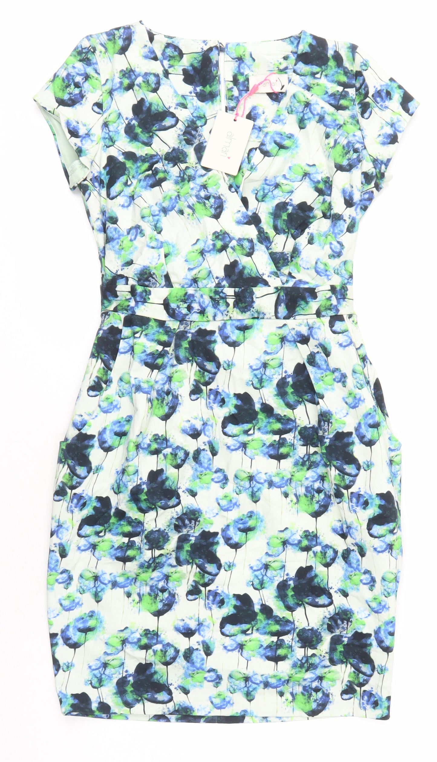 AlMari Womens Multicoloured Floral Chlorofibre Pencil Dress Size 10 Sweetheart