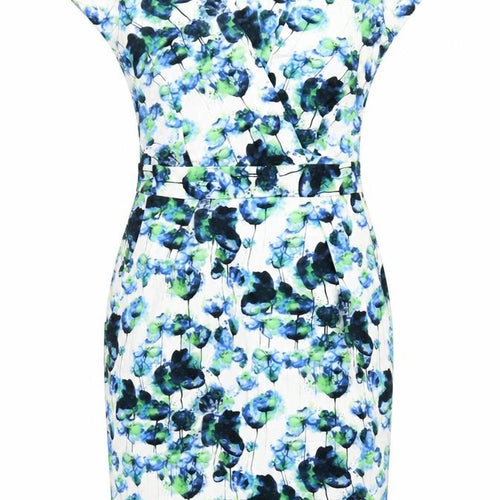 AlMari Womens Multicoloured Floral Chlorofibre Pencil Dress Size 10 Sweetheart