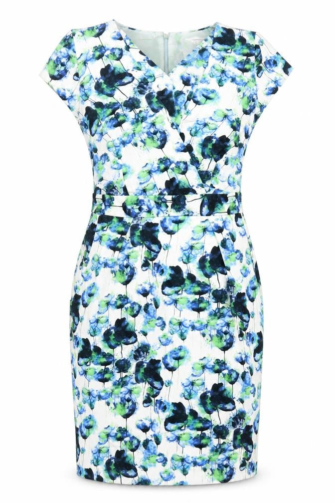 AlMari Womens Multicoloured Floral Chlorofibre Pencil Dress Size 10 Sweetheart