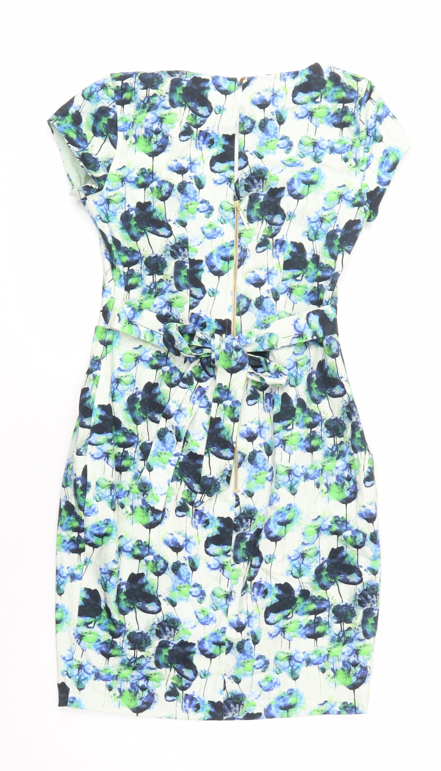 AlMari Womens Multicoloured Floral Chlorofibre Pencil Dress Size 10 Sweetheart
