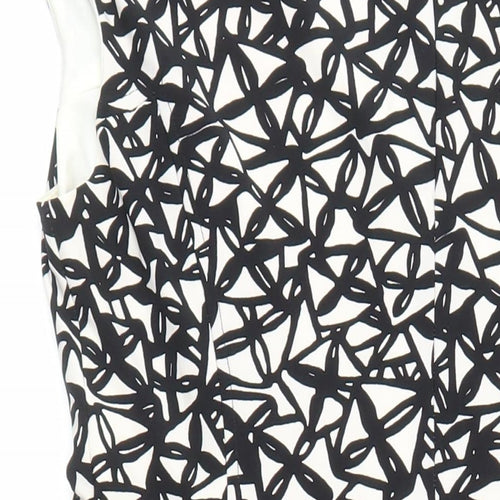 Anne Klein Womens Multicoloured Geometric Polyester A-Line Size 6 V-Neck