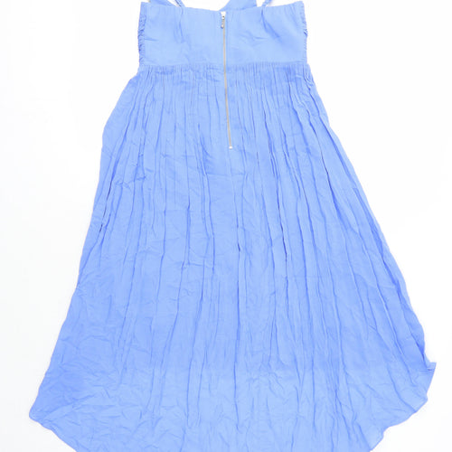 Forever New Womens Blue Viscose A-Line Size 6 Scoop Neck - Beaded detail
