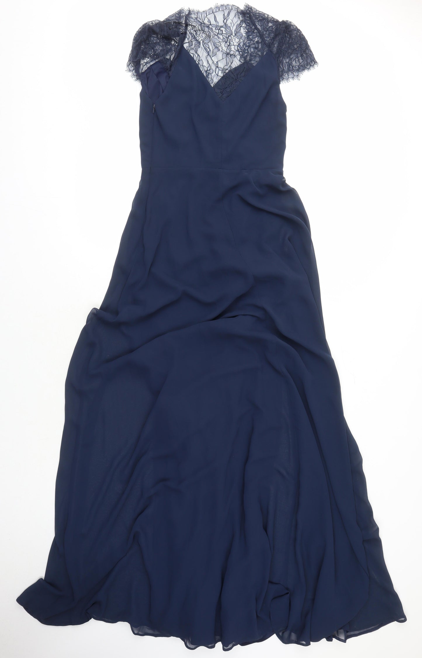 ASOS Womens Blue Polyester Ball Gown Size 8 Square Neck
