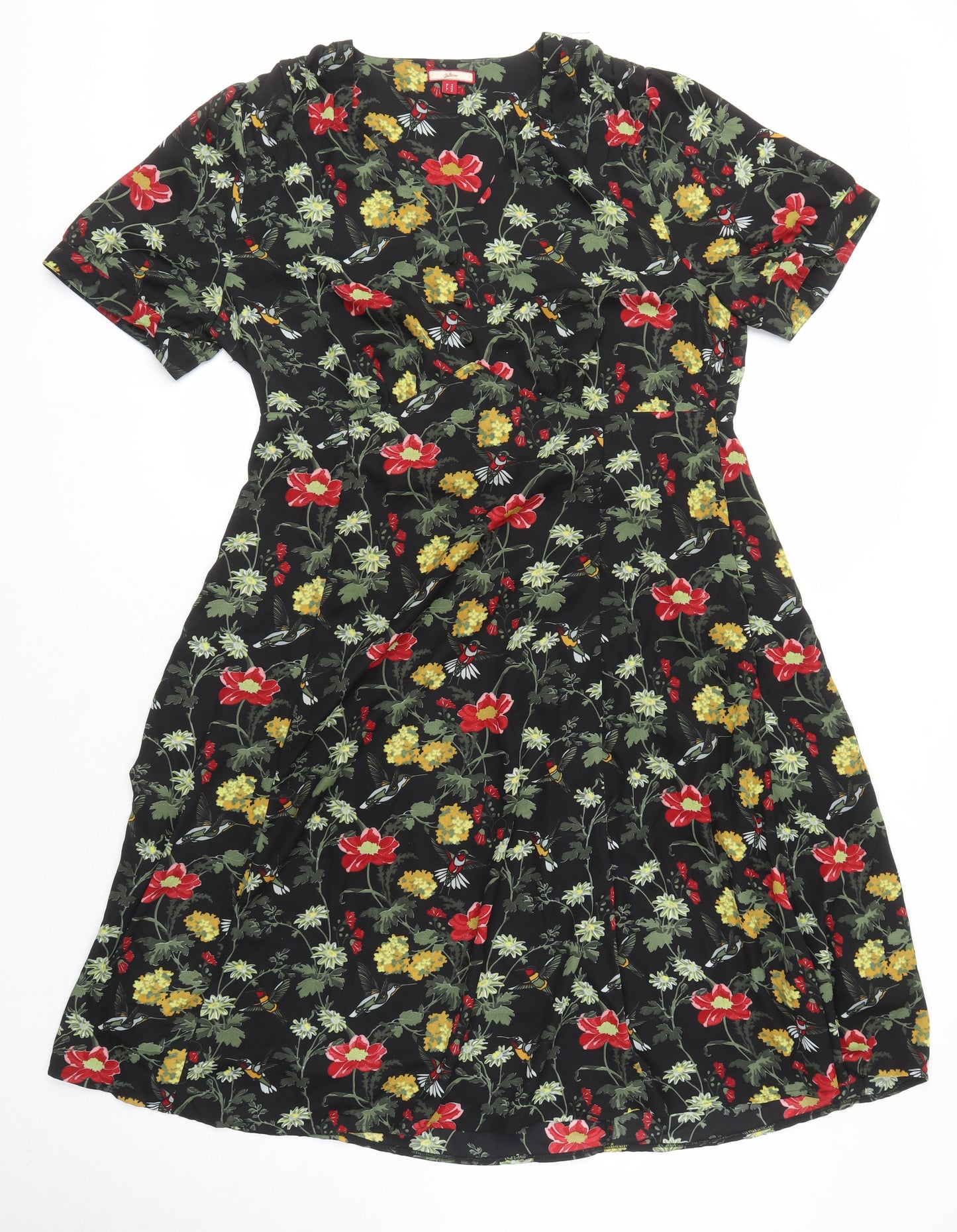 Joe Browns Womens Multicoloured Floral Polyester A-Line Size 18 V-Neck