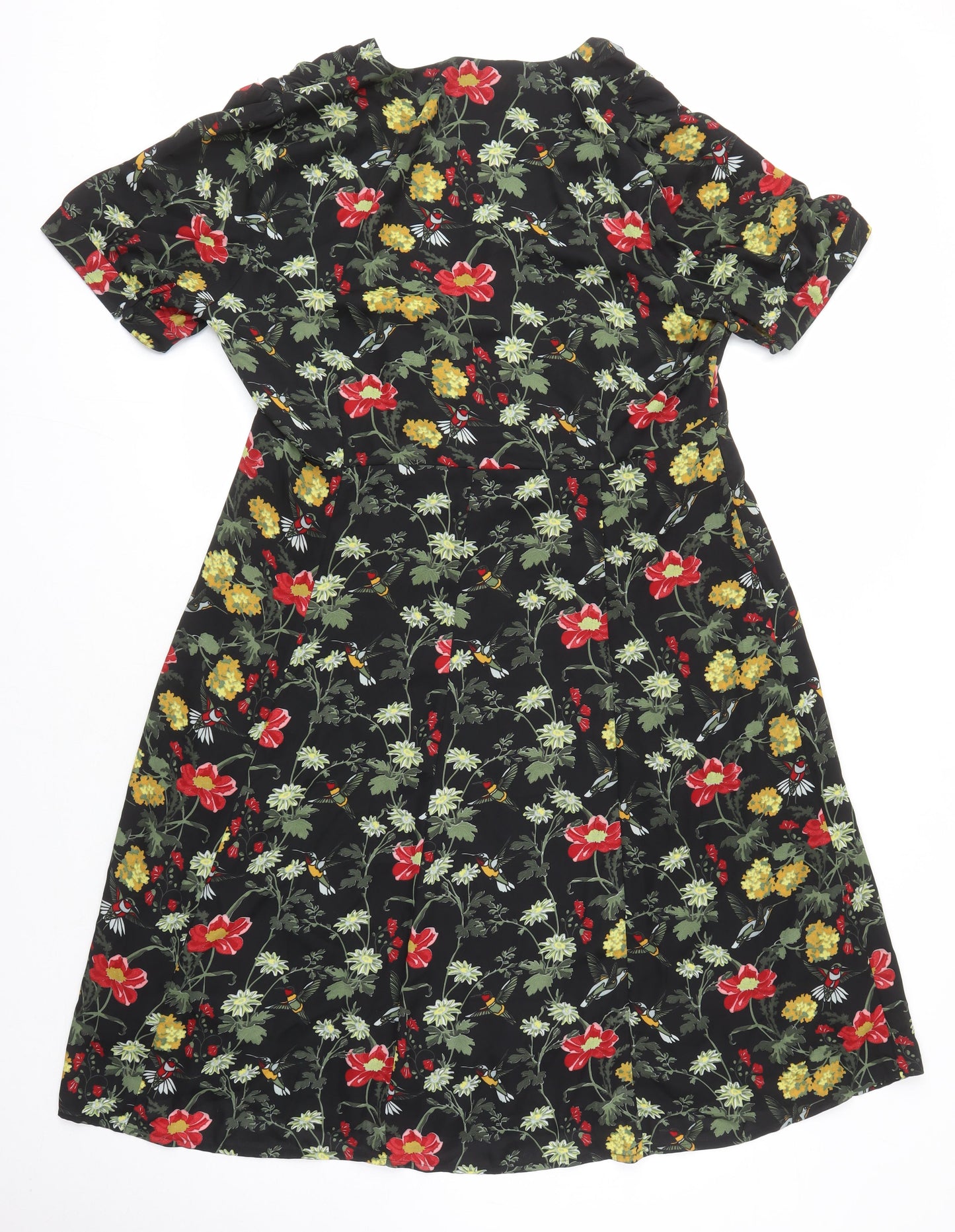Joe Browns Womens Multicoloured Floral Polyester A-Line Size 18 V-Neck