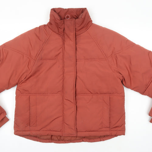 Topshop Womens Brown Herringbone Puffer Jacket Jacket Size 10