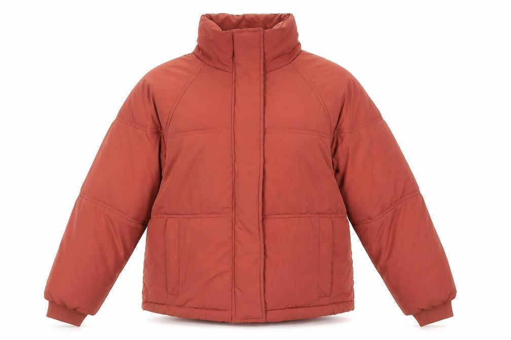 Topshop Womens Brown Herringbone Puffer Jacket Jacket Size 10