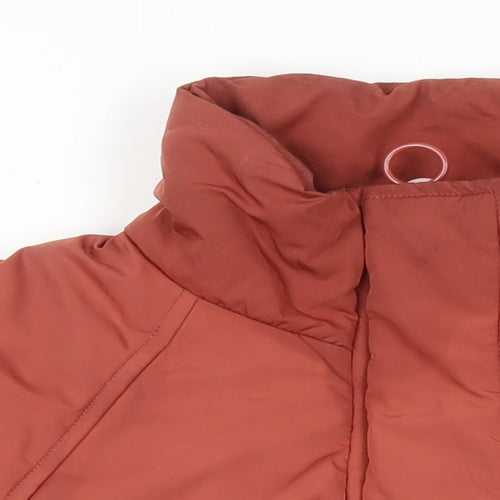 Topshop Womens Brown Herringbone Puffer Jacket Jacket Size 10
