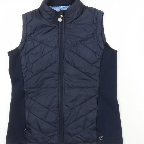 Green Lamb Womens Blue Herringbone Gilet Waistcoat Size 14