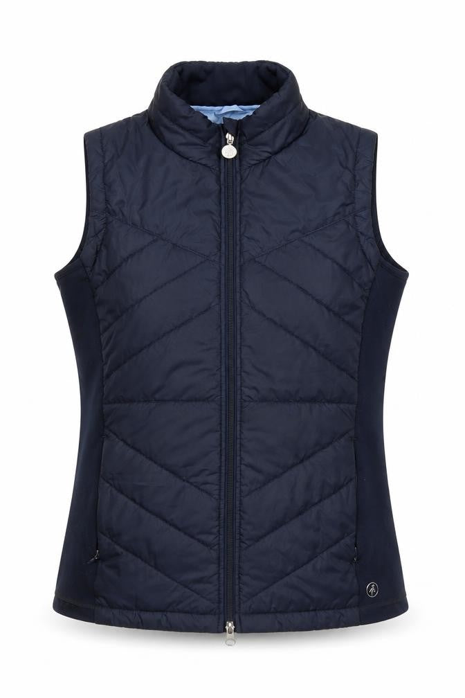Green Lamb Womens Blue Herringbone Gilet Waistcoat Size 14