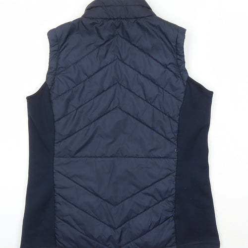 Green Lamb Womens Blue Herringbone Gilet Waistcoat Size 14