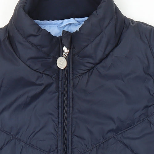 Green Lamb Womens Blue Herringbone Gilet Waistcoat Size 14