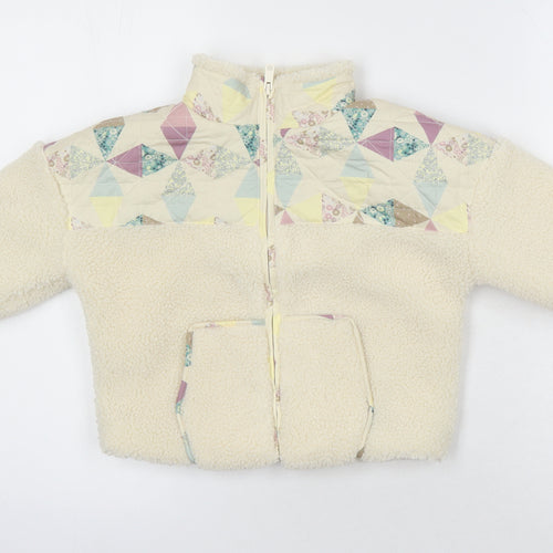 M&S Girls Ivory Geometric Jacket Size 2-3 Years