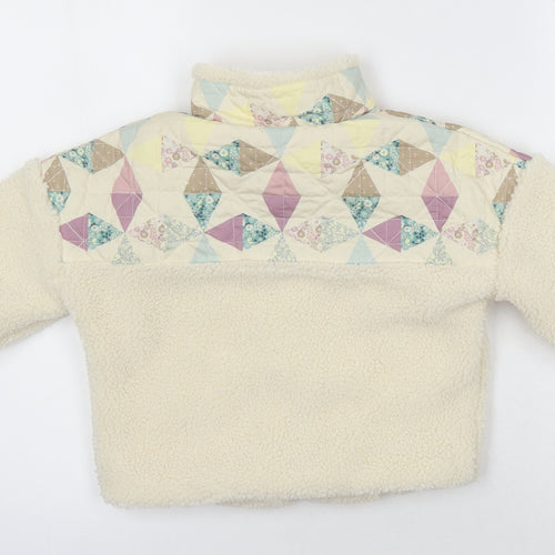 M&S Girls Ivory Geometric Jacket Size 2-3 Years