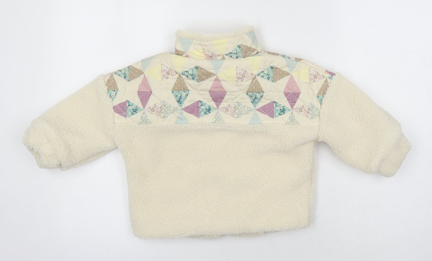 M&S Girls Ivory Geometric Jacket Size 2-3 Years