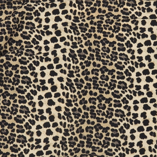 River Island Womens Brown Animal Print Polyester Basic T-Shirt Size 10 V-Neck