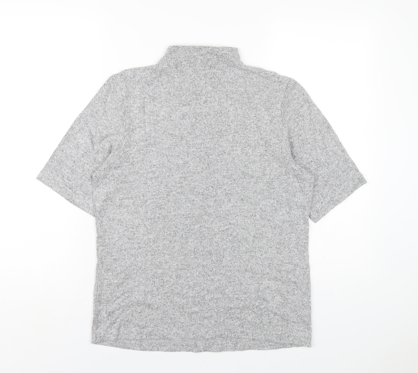 Marks and Spencer Womens Grey Viscose Basic T-Shirt Size 14 Mock Neck