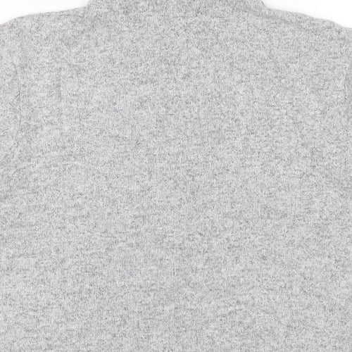 Marks and Spencer Womens Grey Viscose Basic T-Shirt Size 14 Mock Neck