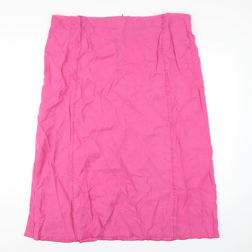 Ann Harvey Womens Pink Lyocell A-Line Skirt Size 22 Zip