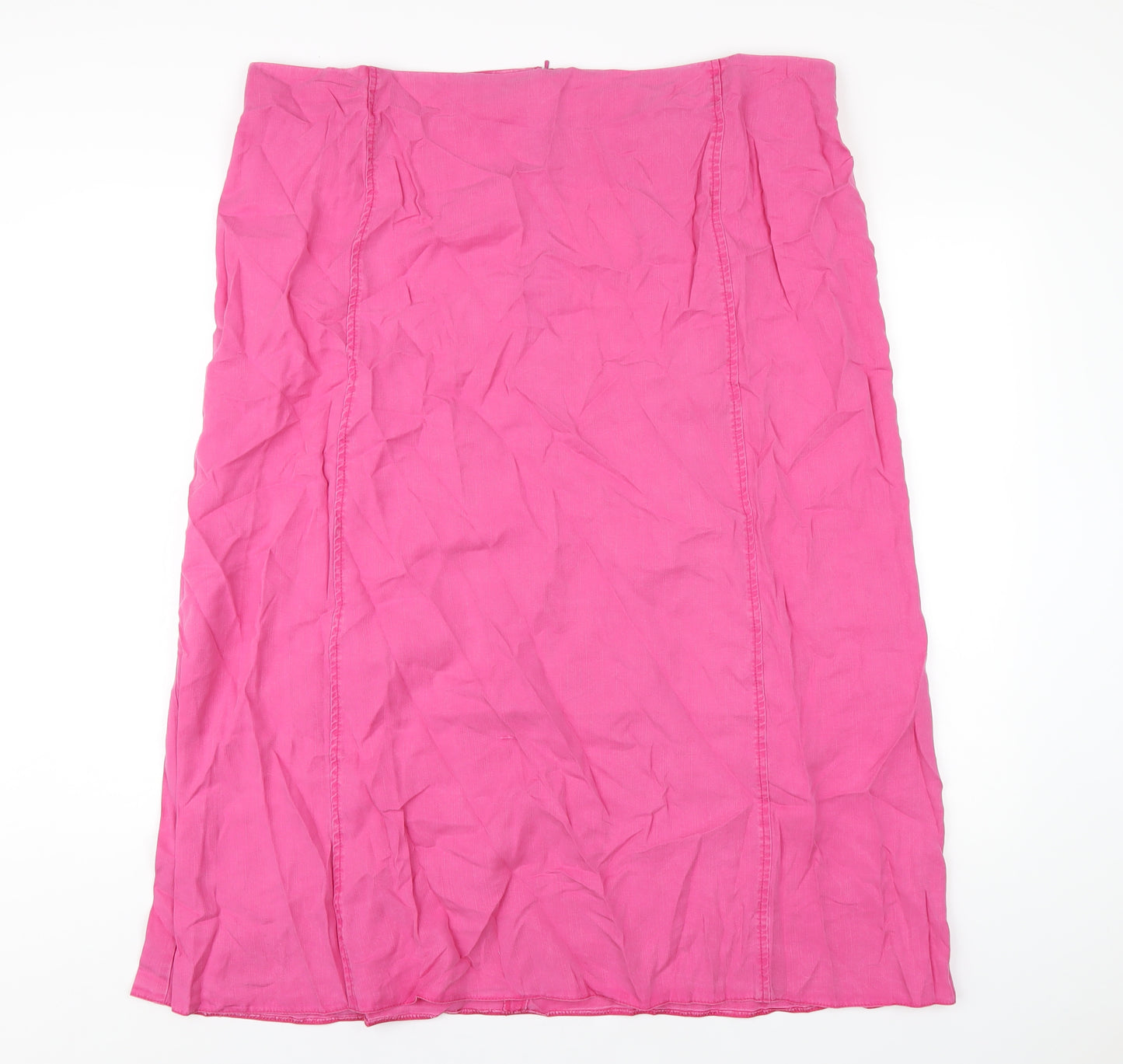 Ann Harvey Womens Pink Lyocell A-Line Skirt Size 22 Zip