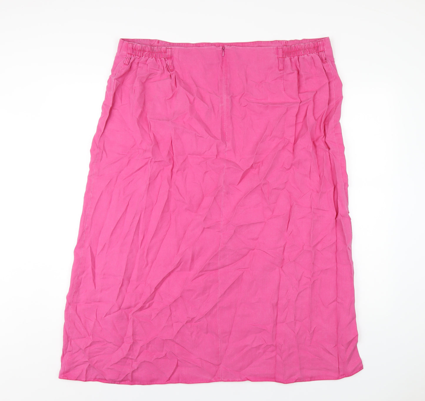 Ann Harvey Womens Pink Lyocell A-Line Skirt Size 22 Zip