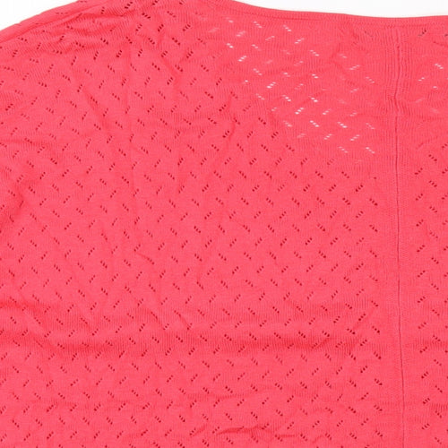 Bonmarché Womens Red Nylon Basic T-Shirt Size L V-Neck