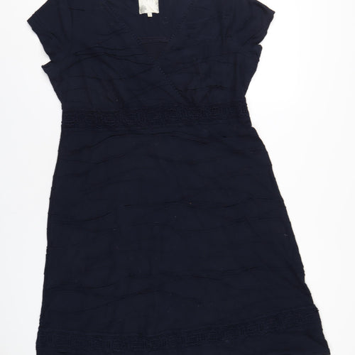 RJR.John Rocha Womens Blue Polyethylene A-Line Size 16 V-Neck Pullover