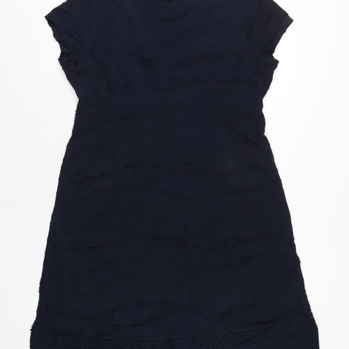RJR.John Rocha Womens Blue Polyethylene A-Line Size 16 V-Neck Pullover