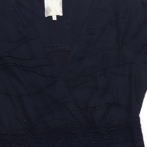 RJR.John Rocha Womens Blue Polyethylene A-Line Size 16 V-Neck Pullover