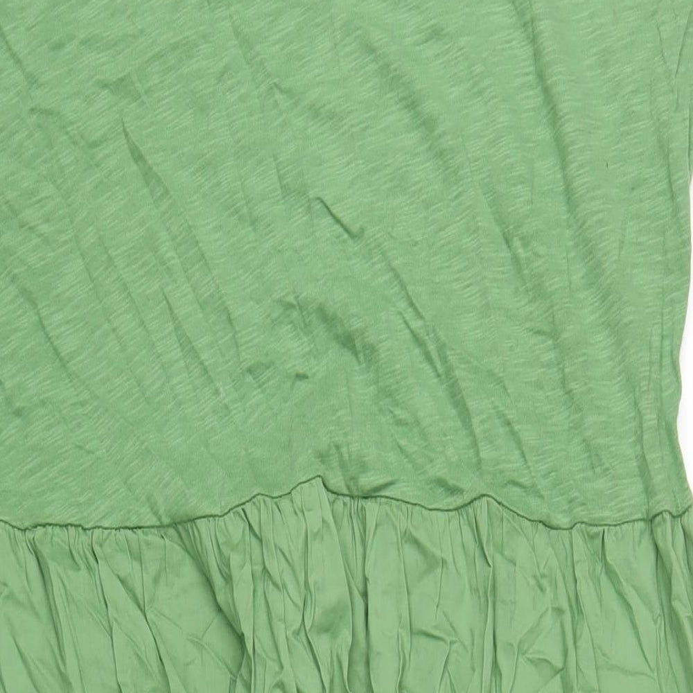 Boden Womens Green Geometric Cotton A-Line Size 18 Round Neck Pullover