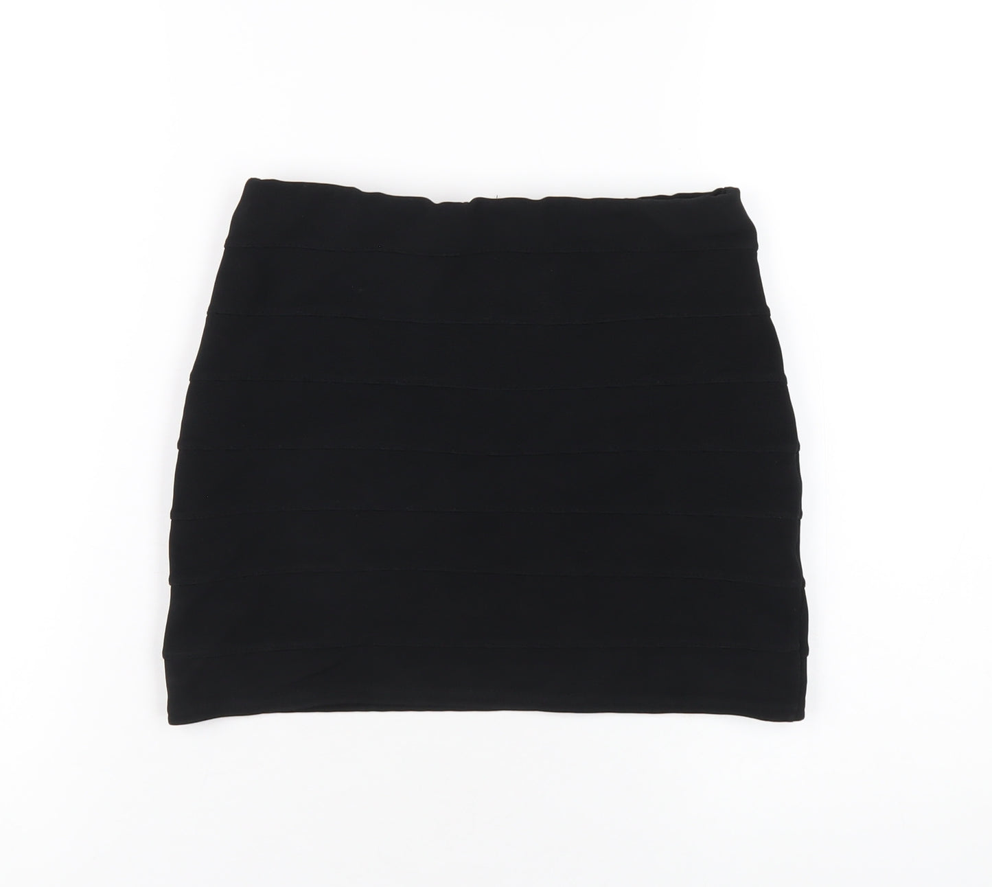 New Look Womens Black Polyester Mini Skirt Size 10 Zip