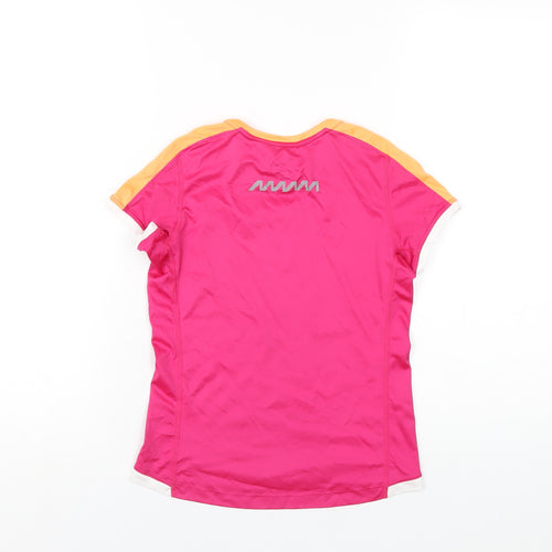 Nike Girls Pink Polyester Basic T-Shirt Size 10-11 Years Round Neck Pullover